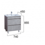 SHY04-P2 PVC 750 Free Standing Vanity Cabinet Only